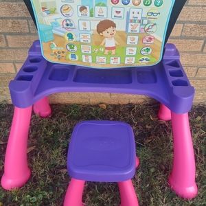 V tech table/chair pink/purple